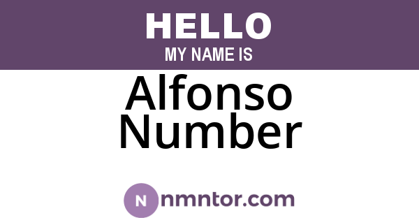 Alfonso Number