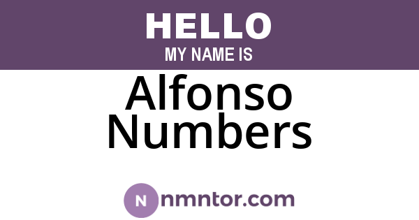 Alfonso Numbers