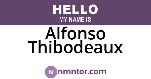 Alfonso Thibodeaux
