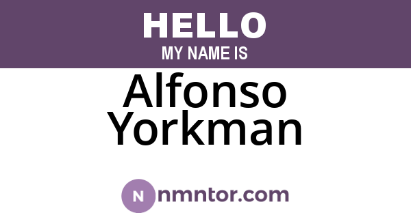 Alfonso Yorkman