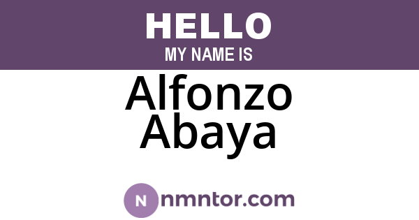 Alfonzo Abaya