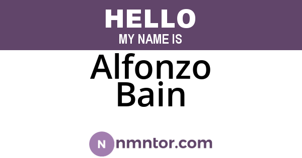 Alfonzo Bain