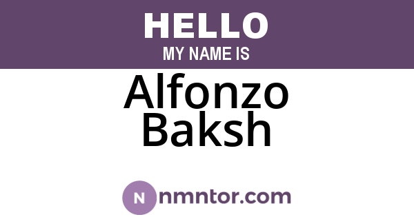 Alfonzo Baksh