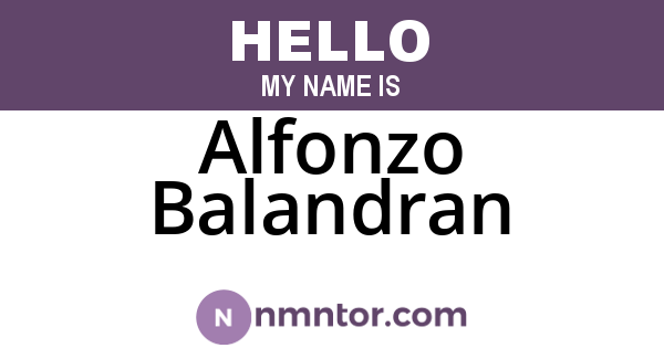 Alfonzo Balandran