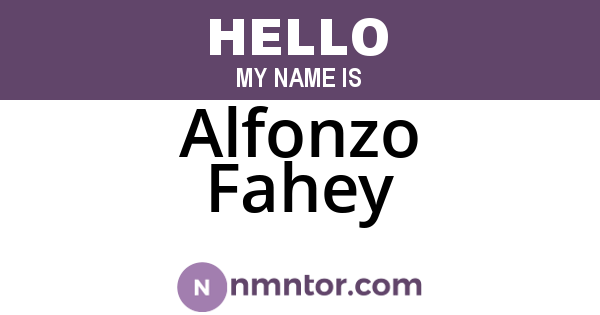 Alfonzo Fahey