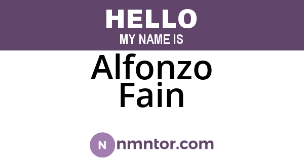 Alfonzo Fain