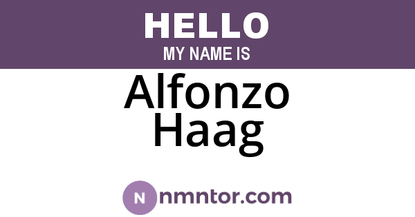 Alfonzo Haag