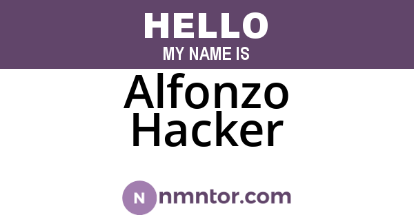 Alfonzo Hacker