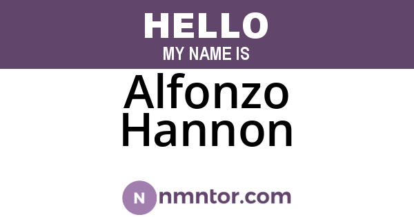 Alfonzo Hannon