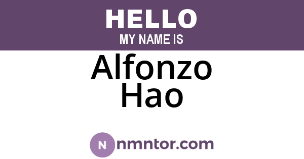 Alfonzo Hao