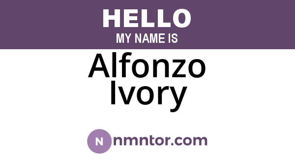Alfonzo Ivory