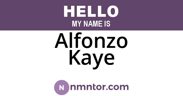 Alfonzo Kaye