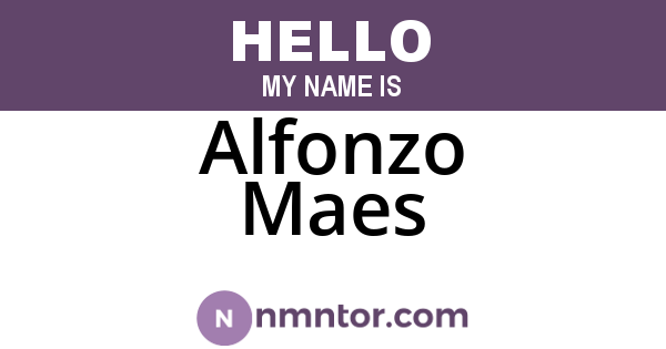 Alfonzo Maes