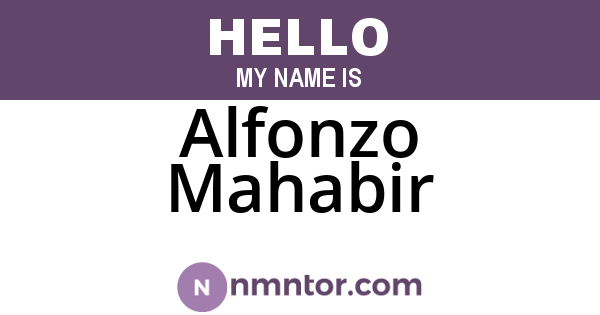Alfonzo Mahabir