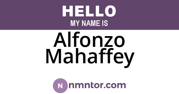 Alfonzo Mahaffey