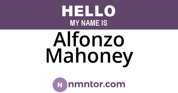 Alfonzo Mahoney