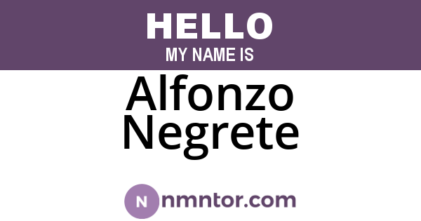 Alfonzo Negrete