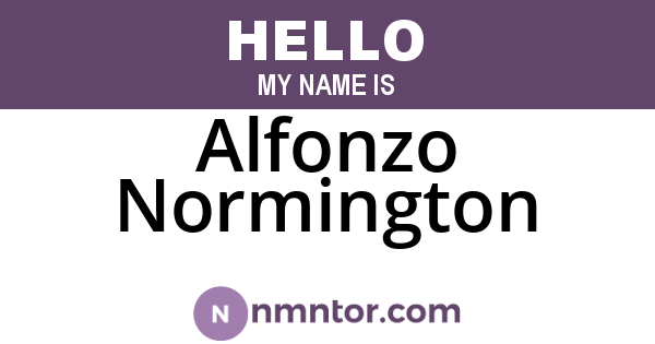Alfonzo Normington