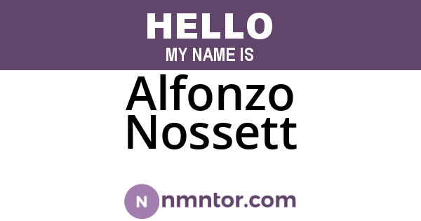 Alfonzo Nossett