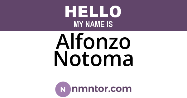 Alfonzo Notoma