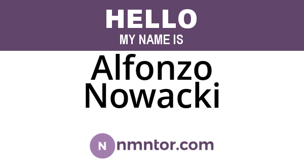 Alfonzo Nowacki