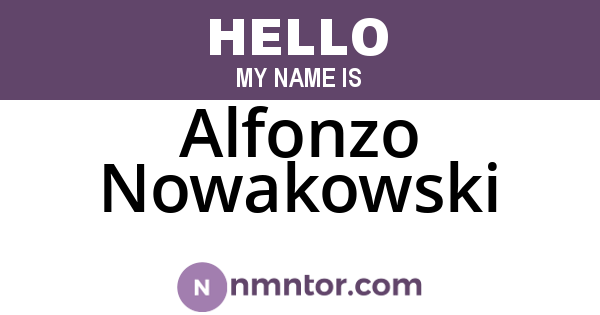 Alfonzo Nowakowski
