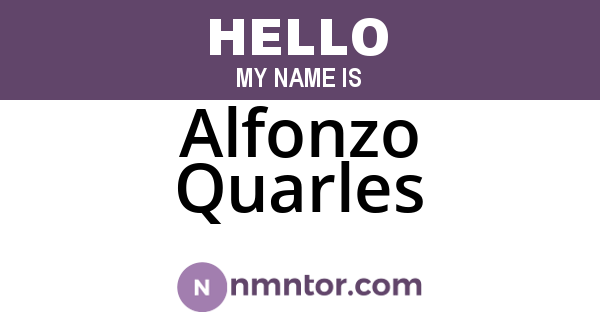 Alfonzo Quarles