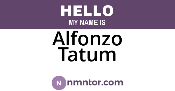 Alfonzo Tatum