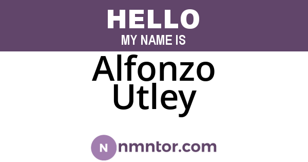 Alfonzo Utley