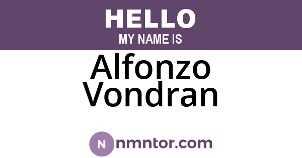 Alfonzo Vondran