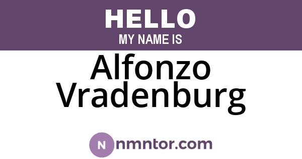 Alfonzo Vradenburg