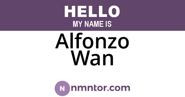 Alfonzo Wan