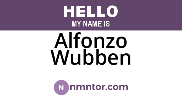 Alfonzo Wubben