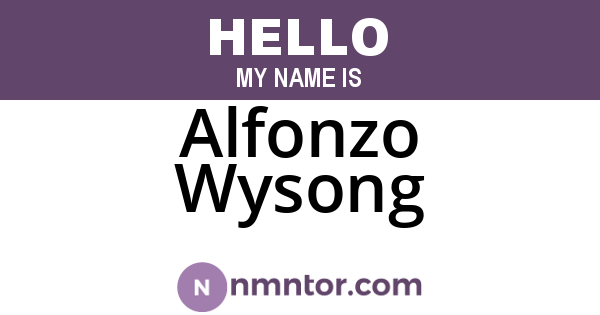 Alfonzo Wysong