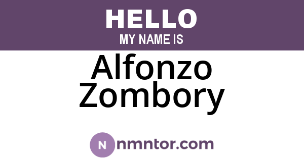 Alfonzo Zombory