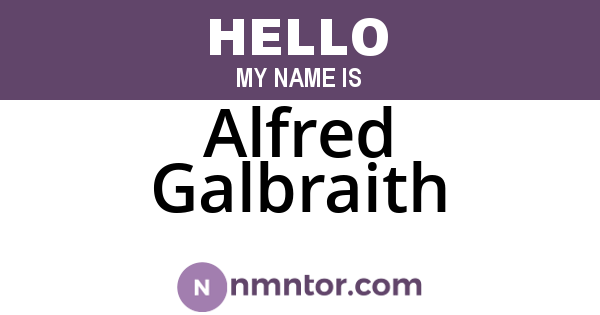 Alfred Galbraith