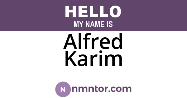 Alfred Karim