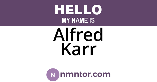 Alfred Karr