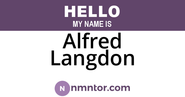 Alfred Langdon