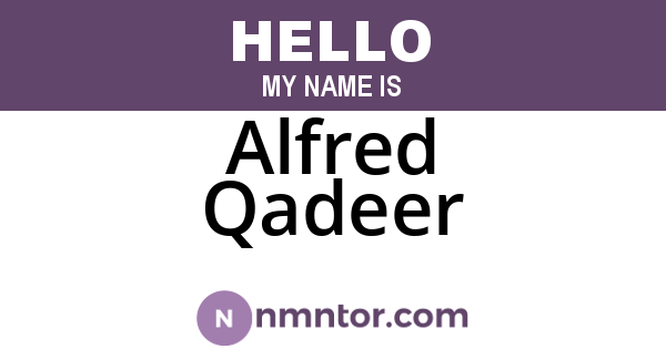 Alfred Qadeer