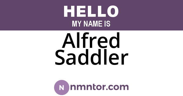 Alfred Saddler