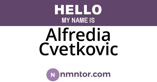 Alfredia Cvetkovic