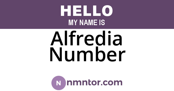 Alfredia Number