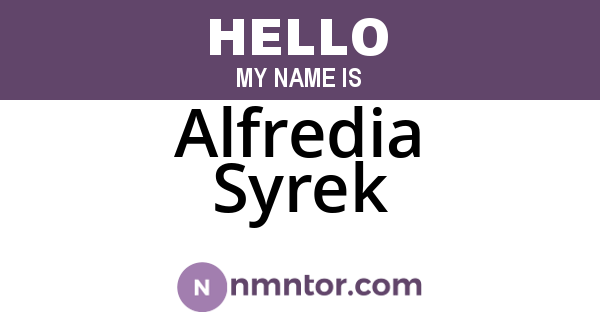 Alfredia Syrek