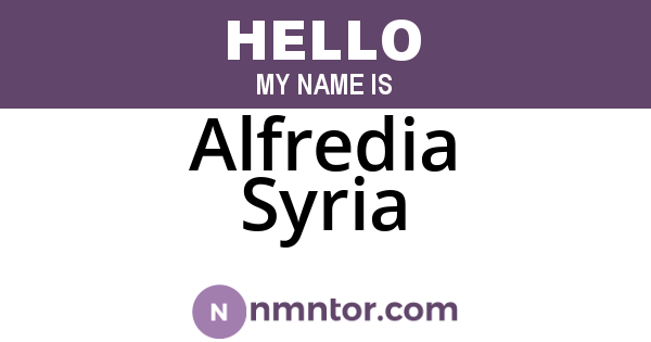 Alfredia Syria