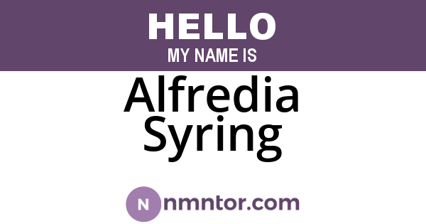 Alfredia Syring