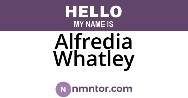 Alfredia Whatley