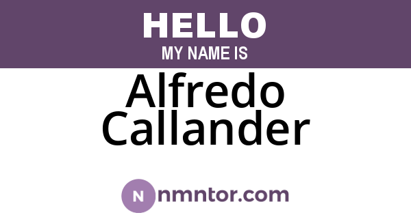 Alfredo Callander