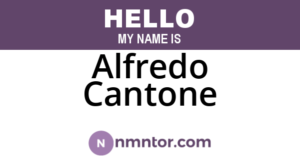 Alfredo Cantone