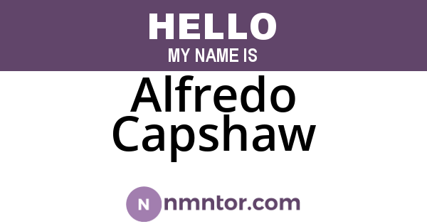 Alfredo Capshaw